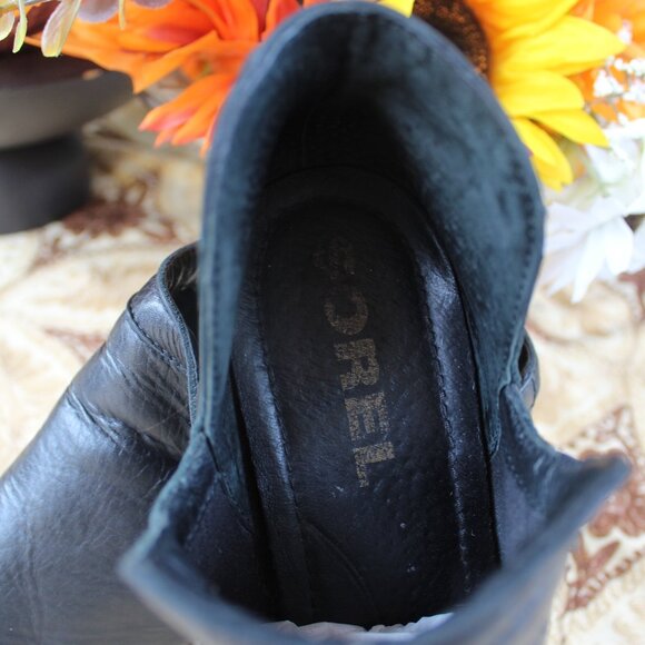 Sorel Women's Slip On Leather Booties Black Size 10 USA - Picture 12 of 13